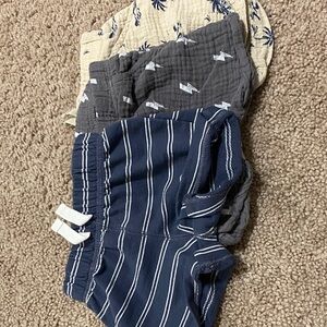 Set of Three Baby Shorts - Blue, Gray, Cream